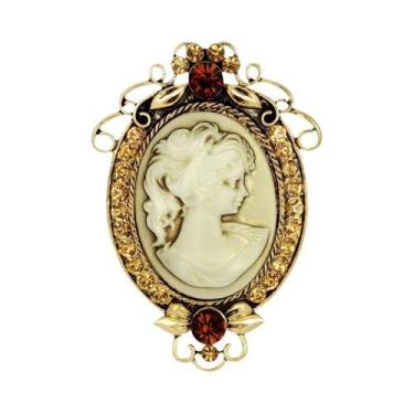 Imagem de Broches De Strass Estilo Vintage Com Design Vazado De Flor E Camafeu, 