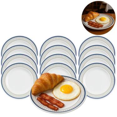 Imagem de Kit 12 Pratos Raso de Melamina para Restaurantes 20cm - Megagift