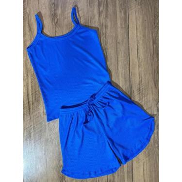 Imagem de Conjunto feminino shorts e regata feminina malha canelada moda verão c