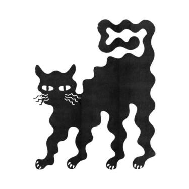 Imagem de Pôster De Lona Com Gato Japonês Comendo Macarrão, Arte Moderna Para Co