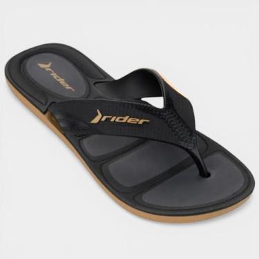 Imagem de Chinelo Rider Pulse II Masculino - Preto e Bege - 41/42, 41/42