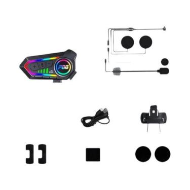 Imagem de Intercomunicador Bluetooth 6.0 Para Capacete De Moto Y10 Max Com Reduç