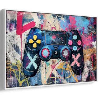 Imagem de Quadro Gamer Em Vibrações de Cores Dinâmicas - Mioquadros, 60x40 cm, B