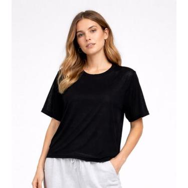 Imagem de Blusa Feminina Básica Com Tecido Liso Infinita Cor Preto, M, Preto