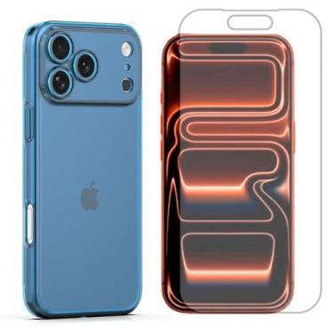 Imagem de Capa Ultra Slim Para iPhone 17 Pro + Pelicula Hidrogel Cor:Azul - GR G