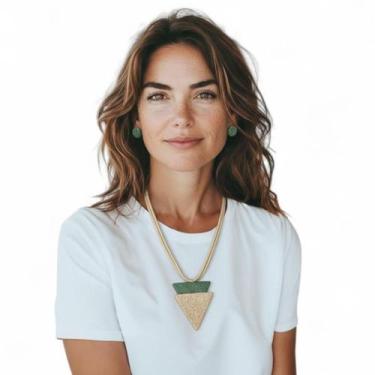 Imagem de Maxi Colar Feminino Resina Fio Luxo Grande Despojado Casual - MLBpel, 