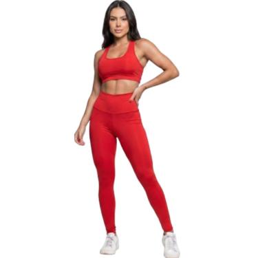 Imagem de Calça Legging Cós Alto Lisa Bella Fiore Roupa Para Academia Treino Moda Fitness Feminin...