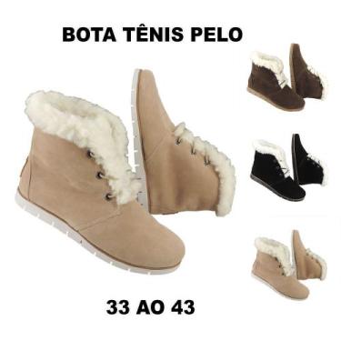 Imagem de Tênis Feminino Bota de Inverno Neve 100% Forrada Pelo Lã Confort MG801