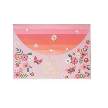 Imagem de Envelope p/ documentos rosa borboletas a4 - molin