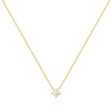 Imagem de Colar de Ouro 18k Ponto de Luz com 7 Pontos de Diamantes - Safira, Úni