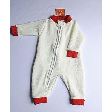 Imagem de Macacão Bebê Moletom  Menina - Mania DE Mae, Off white matele punho ve