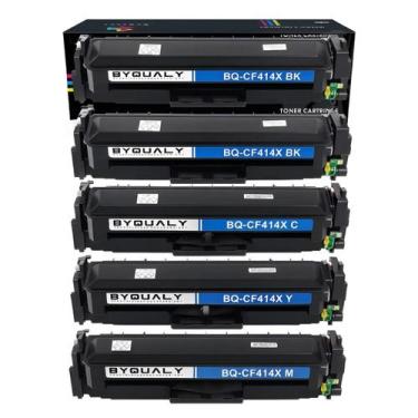 Imagem de Kit 5 Cartucho Toner Compatível 414x M479fdw C/Chip 2 Pretos - Byqualy