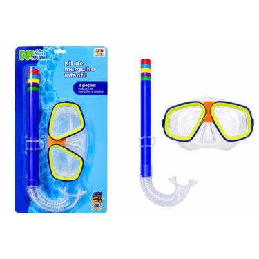 Imagem de Kit Mergulho piscina Infantil DM Toys com Máscara e Snorkel - - DM Spl