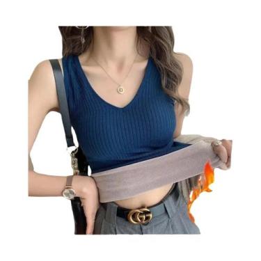 Imagem de Colete Térmico De Inverno Para Mulheres, V-neck, Sem Costura, Em Velud