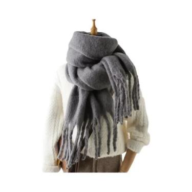 Imagem de Cachecol De Inverno Em Cashmere Para Homens E Mulheres, Quente, Sólido