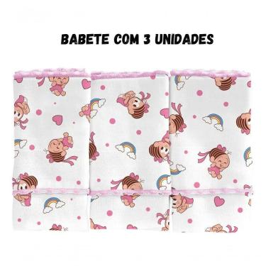Imagem de Pano de Boca Turma da Mônica Baby Macio e Absorvente em 100% Algodão Rosa Incomfral Kit com 3