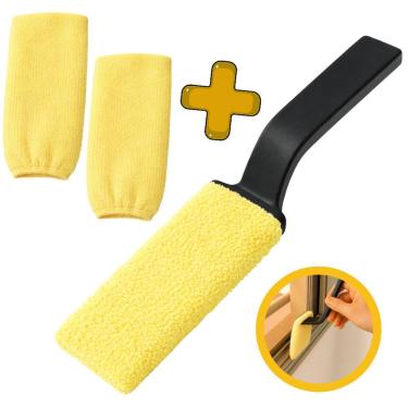 Imagem de Espátula Transpasse Limpa Box Frestas com Refil de Microfibra Veneziana Portas de Correr Polipropileno Cabo Longo