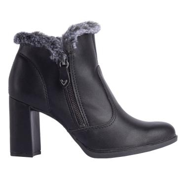 Imagem de Bota Feminina Mississipi Cano Curto com Pelo Preto - 38