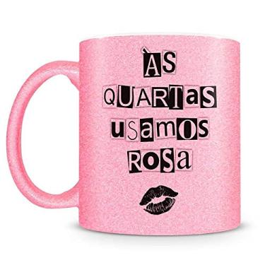 Imagem de Caneca Personalizada Glitter Rosa - Às Quartas Usamos Rosa