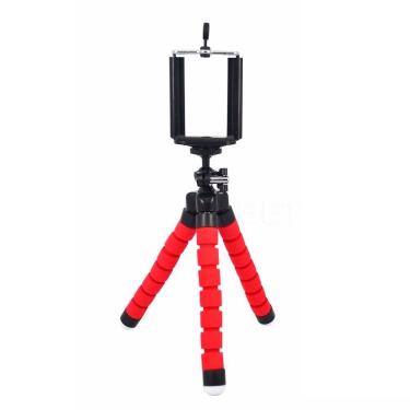 Imagem de Tripé Flexível Articulado Suporte Celular Selfie Câmera Verm