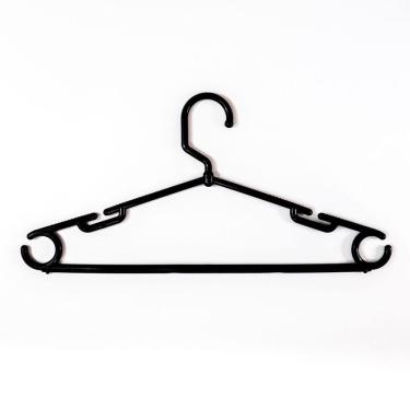 Imagem de Kit 50 Cabides Adulto Cavado preto