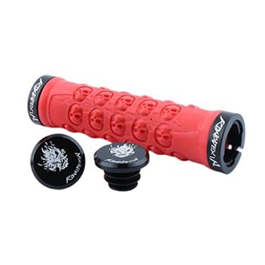 Imagem de Simhoa Capa de manípulo de bicicleta de estrada à prova de choque na aderência antiderrapante, caveira vermelha