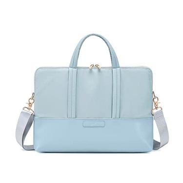 Imagem de Bolsas para Notebook Feminino Bolsa de Ombro Maletas (com uma cinta de seda) Azul 15"