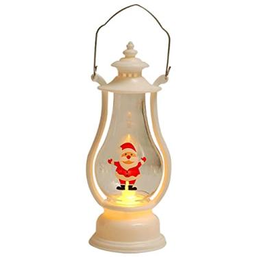 Imagem de Lanterna natal, lâmpada óleo pequena retrô portátiLED, luz pônei do papai noel, lâmpada vento vela eletrônica, lanterna natal alimentada por bateria com alça, para pare, árvore, lareira