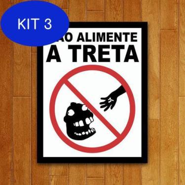 Imagem de Kit 3 Placa Decorativa - Não Alimente A Treta - Legiao Nerd