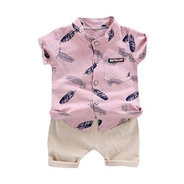 Imagem de 1-4 anos roupas tops + shorts conjunto de camiseta roupas de desenho animado bebê meninos meninos roupas e conjunto anime bebê (rosa, 18-24 meses)