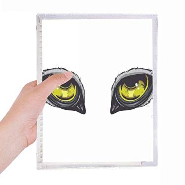 Imagem de Caderno de decoração de olho de coruja de desenho animado, diário de folhas soltas recarregável, papelaria