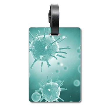 Imagem de Imagem de Célula Criatura Microscópio Padrão Mala, Etiqueta de Bagagem Cartão Pendurado Etiqueta Scutcheon, Multicolorido.