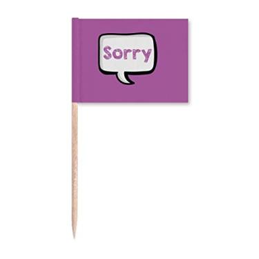 Imagem de Marcador de palito de dente diário para bate-papo em idiomas Sorry Apologize para decoração de festa