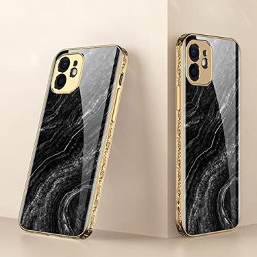 Imagem de Para iPhone 13 12 11 Pro Max Case Textura floral 3D Protetor de lente de proteção total Câmera de vidro temperado, preto cinza, para iPhone 13Pro Max
