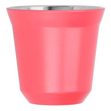 Imagem de Xícara de chá de parede dupla conjunto de xícara de chá conjunto de xícara de café, caneca de café, para casas de bares (vermelho rosa)