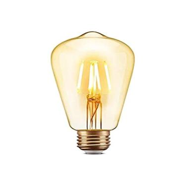 Imagem de Lâmpada Filamento LED ST64 4W 2200K Elgin Bivolt Ambar Luz Amarela Quente - Vintage, Retrô, Decoração