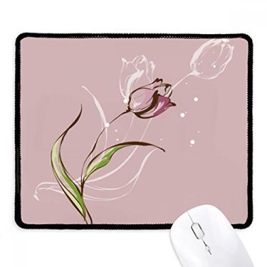 Imagem de Mousepad Tulipa pintado à mão borda costurada tapete de borracha para jogos