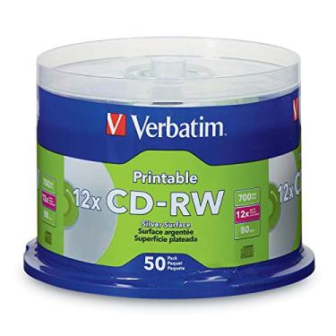 Imagem de Verbatim 700 MB 2x-4x DataLifePlus Prateado Inkjet Disco Regravável CD-RW, Prata, 50-Disc
