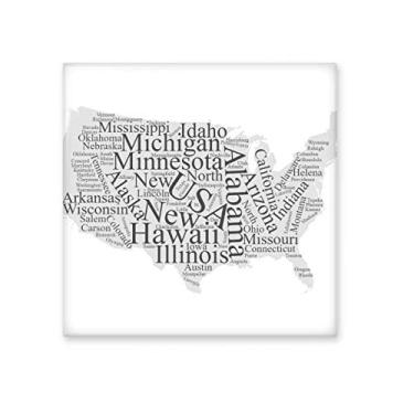 Imagem de Pedra adorna de tijolos vitrificados de cerâmica com mapa dos EUA da América