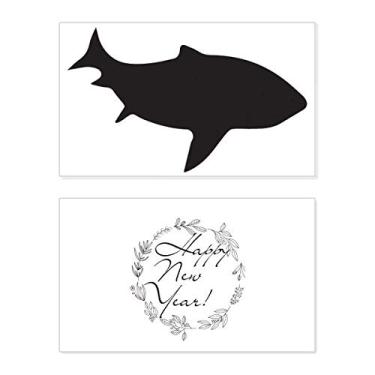 Imagem de Streamline Shark Fierce Fish Festival Ano Novo Cartão de felicitações Bless Message Present