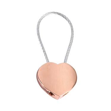 Imagem de Chaveiro de coração Amosfun com caixa de presente chaveiro decorativo de metal para homens e mulheres (ouro rosa), Rose Gold, 7 * 2.8cm