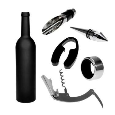 Imagem de Kit Com 5 Acessórios Vinho Garrafa Saca -Rolhas Abridor Anel - Clink