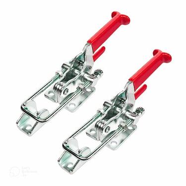 Imagem de POWERTEC Grampo de alternância 2PK, capacidade de retenção de 907 kg, trava ajustável de parafuso em U 40341 com trava ajustável antiderrapante para gabaritos e luminárias de marcenaria, defumador,