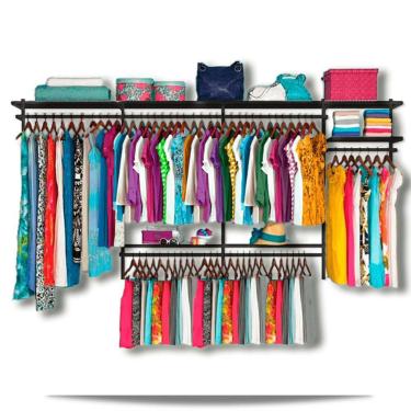 Imagem de Roupeiro aramado quarto pequeno closet feminino solteiro 3,40 PT