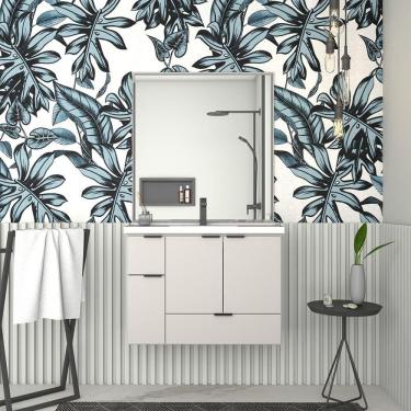 Imagem de Gabinete Para Banheiro em Madeira Com Lavatório em Mármore Sintético Orquídea Nude