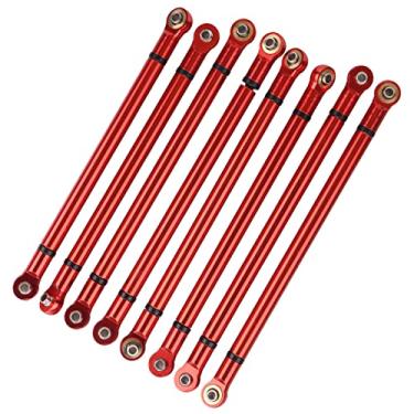 Imagem de Upgraded Small Size Metal FourLink Rod Device Pull Rod for Aixal Scx10 Aluminum Alloy Metal Pull Rod Kit Suitable (Red)