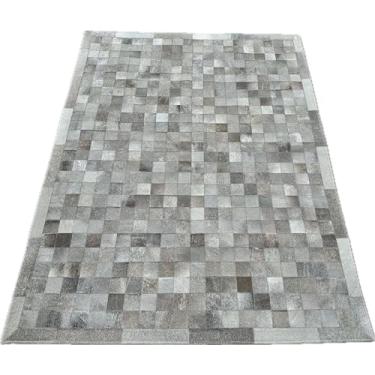 Imagem de Tapete para Sala de Couro 1,50 x 2,00m Cinza com Borda (cinza escuro)