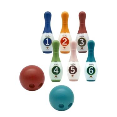 Imagem de Fancyes Conjunto de boliche para crianças, brinquedos esportivos de boliche, jogos ao ar livre, educação, habilidades motoras para presentes de aniversário, estilo a