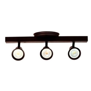 Imagem de Luminária Trilho 3 Spots Direcionáveis Dicroica Com Canopla (Preto)