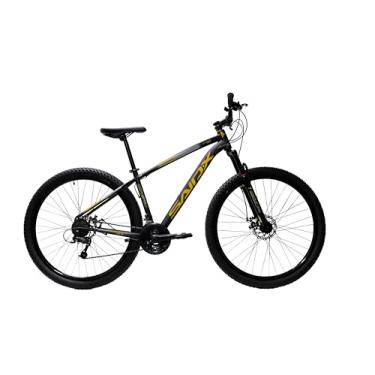 Imagem de Bicicleta Aro 29 SAIDX Galant PRO Bike com Quadro de Alumínio, 21 Marchas e Câmbios Indexáveis (Preto/Amarelo, 15)